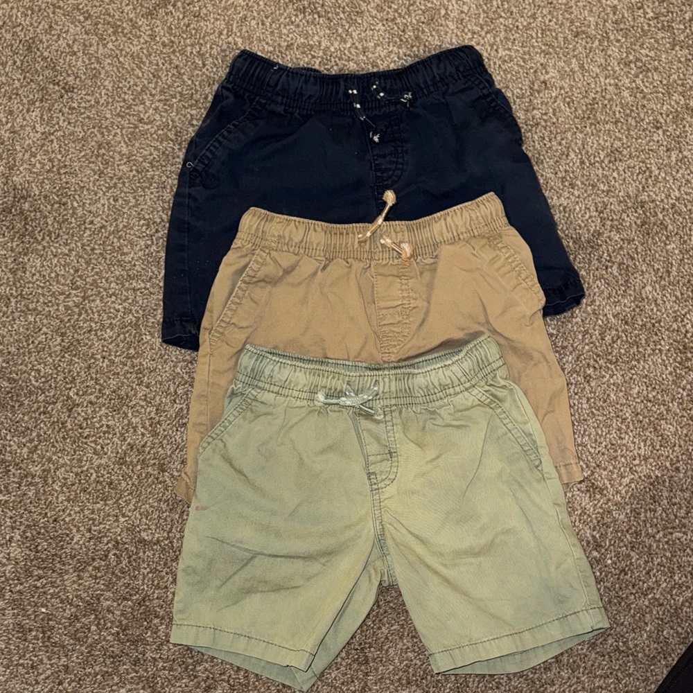 Set of Three Cat and Jack Boys Shorts - Black, Tan, Green